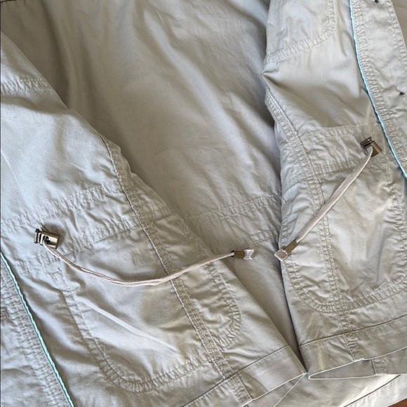 L.L. Bean Tan Utility Jacket Buttoned Cinched Waist Relaxed Fit Cotton Sz 16 - Picture 7 of 16